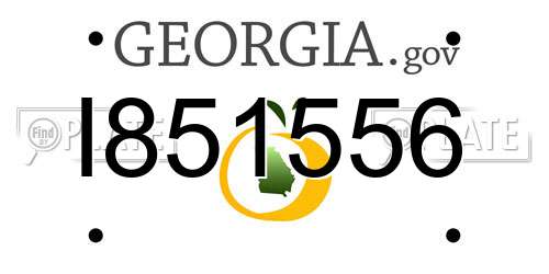 I851556 Georgia License Plate