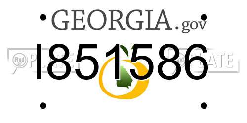 I851586 Georgia License Plate