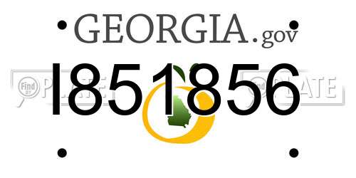 I851856 Georgia License Plate