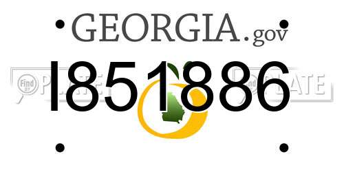 I851886 Georgia License Plate