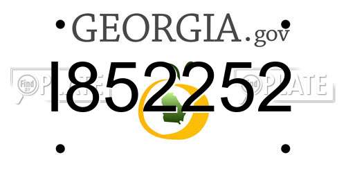 I852252 Georgia License Plate