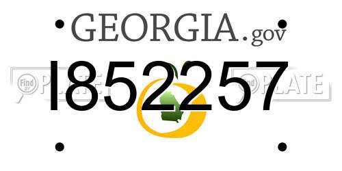 I852257 Georgia License Plate