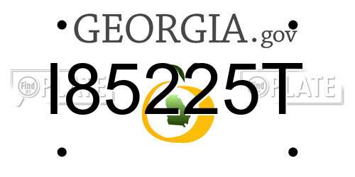 I85225T Georgia License Plate