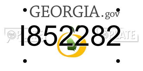I852282 Georgia License Plate