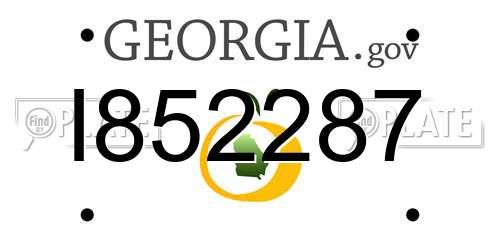 I852287 Georgia License Plate