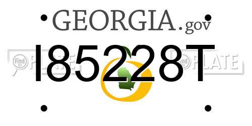 I85228T Georgia License Plate