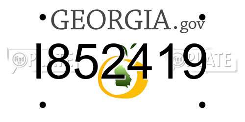 I852419 Georgia License Plate