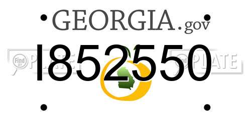 I852550 Georgia License Plate