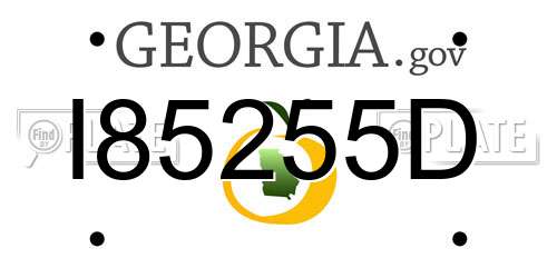 I85255D Georgia License Plate