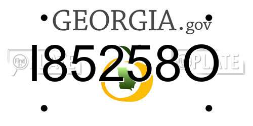 I85258O Georgia License Plate