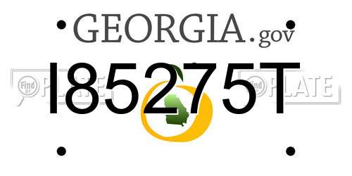 I85275T Georgia License Plate