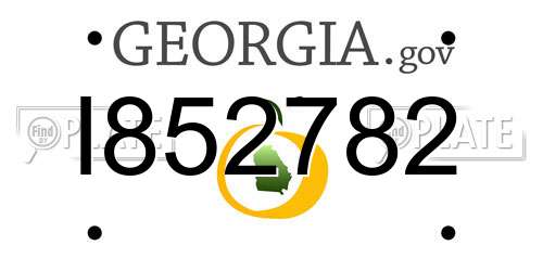I852782 Georgia License Plate