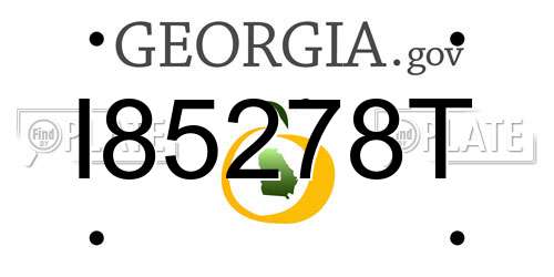 I85278T Georgia License Plate