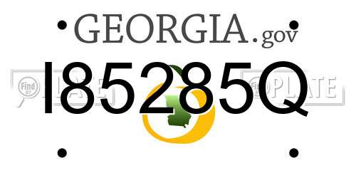 I85285Q Georgia License Plate