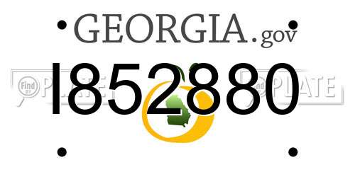 I852880 Georgia License Plate