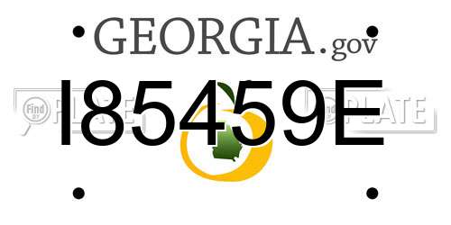 I85459E Georgia License Plate