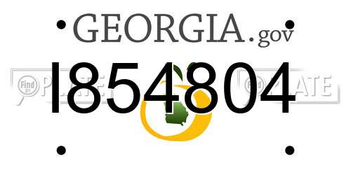 I854804 Georgia License Plate