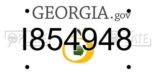 I854948 Georgia License Plate