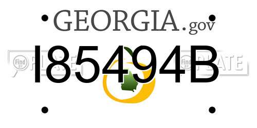 I85494B Georgia License Plate