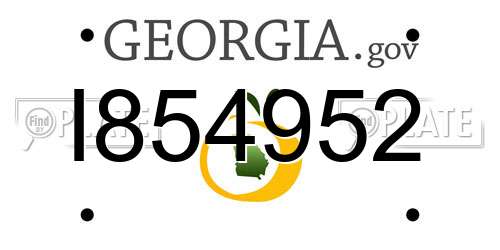 I854952 Georgia License Plate