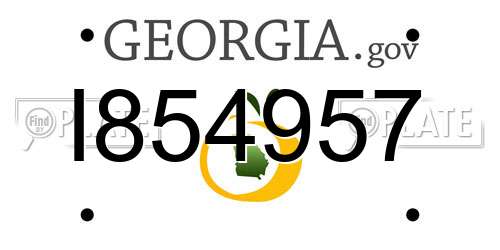 I854957 Georgia License Plate