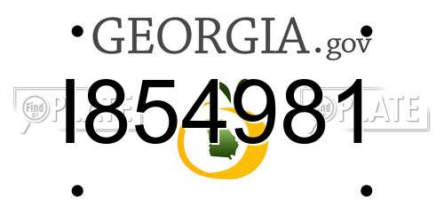 I854981 Georgia License Plate