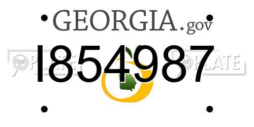 I854987 Georgia License Plate