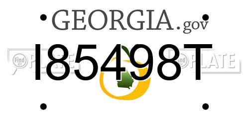 I85498T Georgia License Plate