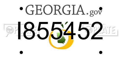 I855452 Georgia License Plate