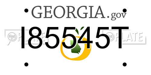 I85545T Georgia License Plate