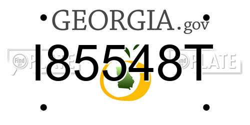 I85548T Georgia License Plate