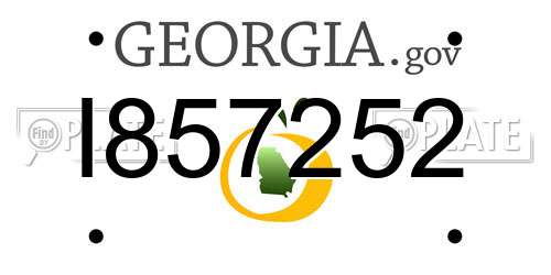 I857252 Georgia License Plate