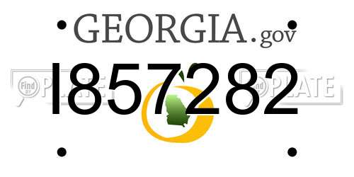 I857282 Georgia License Plate