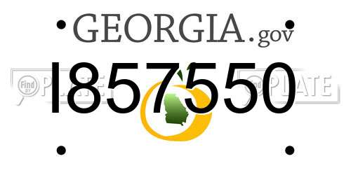 I857550 Georgia License Plate