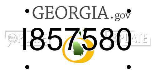 I857580 Georgia License Plate