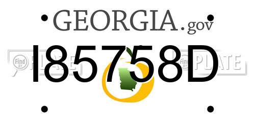 I85758D Georgia License Plate