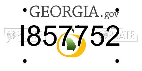I857752 Georgia License Plate