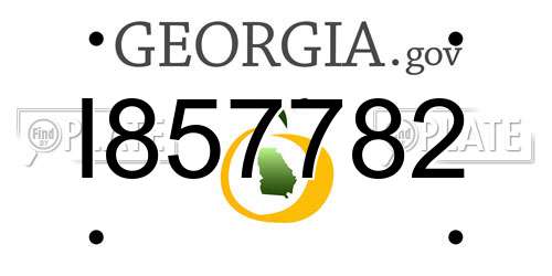 I857782 Georgia License Plate