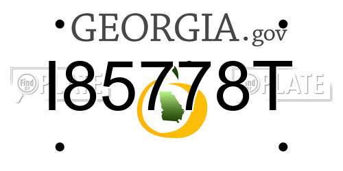 I85778T Georgia License Plate