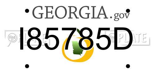 I85785D Georgia License Plate