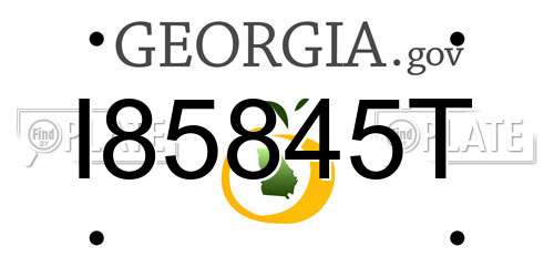 I85845T Georgia License Plate