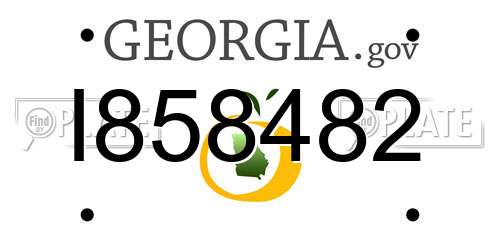 I858482 Georgia License Plate