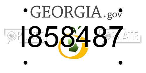 I858487 Georgia License Plate
