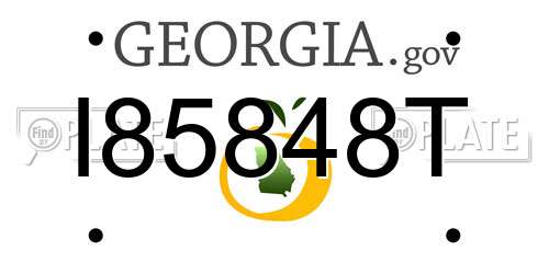 I85848T Georgia License Plate