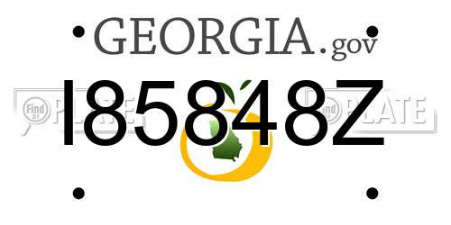 I85848Z Georgia License Plate