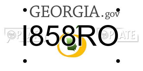 I858RO Georgia License Plate