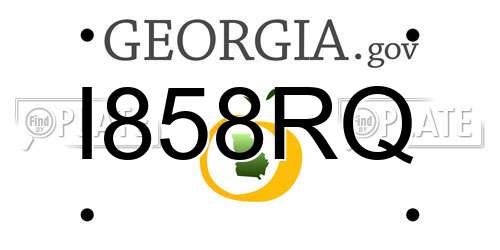 I858RQ Georgia License Plate
