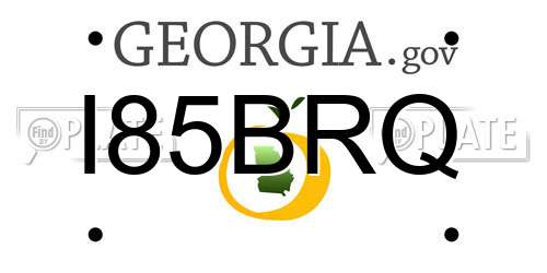 I85BRQ Georgia License Plate
