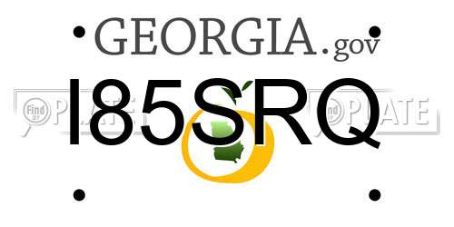 I85SRQ Georgia License Plate