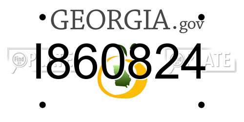 I860824 Georgia License Plate
